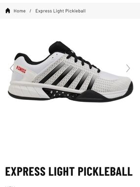 K-Swiss Express Light Pickleball Shoe in White & Black